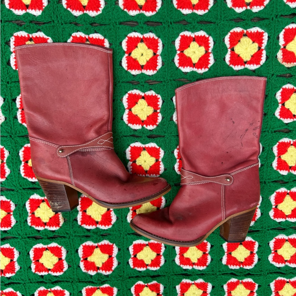 Vintage 70s/80s Hipoppotamus Western Style Mid Calf Boots